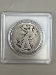 1918 Walking Liberty Silver Half Dollar In Plastic Case