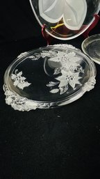 Etched Glass Dish Lot