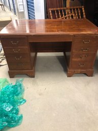 Teak Kneehole Executive Desk