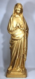 Large 21' Tall Carved Wood Madonna Virgin Mary Figure Painted Gold