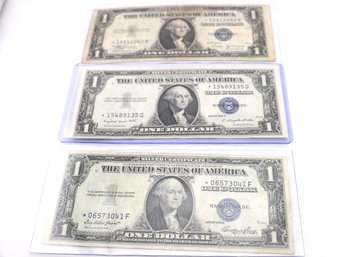 Lot Of 3 $1 1935 Silver Certificate Star Notes