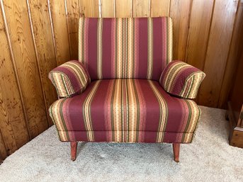 MCM Chair In Striped Upholstery