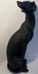 Elegant Resin Black Dog Statue