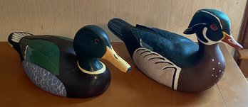 Two Hand Painted Ducks