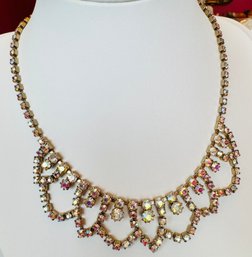 VINTAGE TIARA STYLE AURORA RHINESTONE NECKLACE