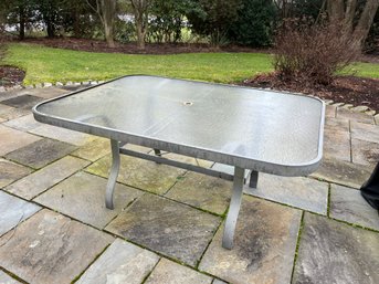 Outdoor Table - Aluminim Base With Glass Top