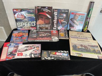 NASCAR Dale Earnhardt Collection Of Books, Newspapers And Race Programs