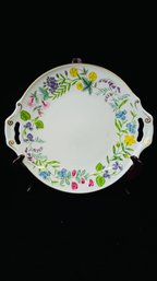 Royal Worcester Arcadia China Tab Handled Floral Round Platter