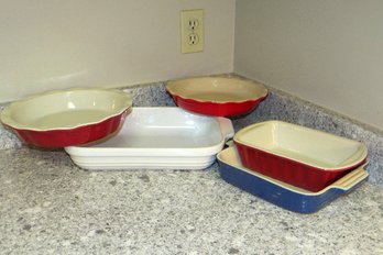 A Colorful Mixed Lot Of Ceramic Bakeware Including Le Creuset!