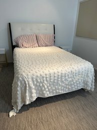 Full Size Bed Frame And White Headboard