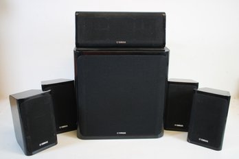 Four Yamaha NS-B40s Surround Speakers, NS-C40 Center Channel And NS-SW40 Powered Subwoofer