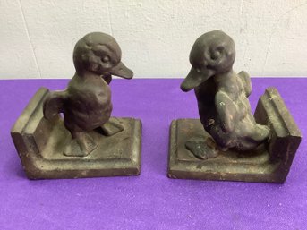 Cast Iron Duck Book Ends