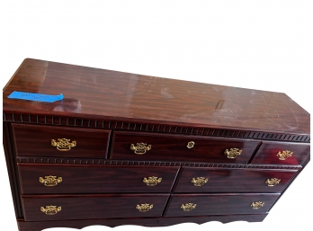 Long Traditional /colonial Style Mahogany Dresser