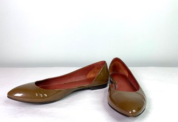 Bottega Veneta Caramel Patent Leather Flats - Size 36