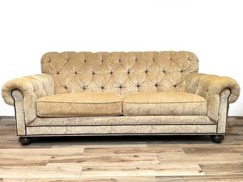 A Tufted Chesterfield Sofa With Nailhead Trim By Ethan Allen