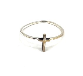 Vintage Sterling Silver Cross Ring, Size 7.5