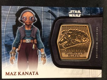 2016 Topps Star Wars The Force Awakens Maz Kanata Galactic Medallion - K