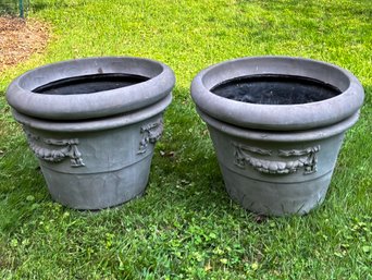 A Pair Of Cast Fiberglass Planters