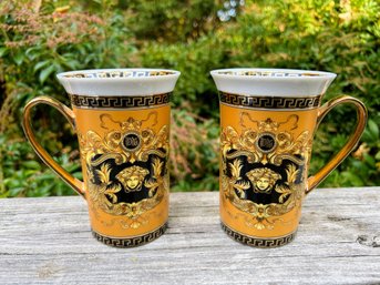 Pair Of NEW In Box Versace Inspires Mugs By European Artrans