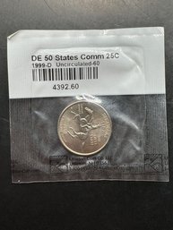 1999-D Uncirculated Delaware State Quarter In Littleton Package