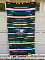 Gorgeous Vintage Mexican Blanket. Measures 39' X 79'.