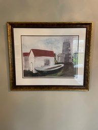 Calming Signed Jan Lipson Landscape Boat Lighthouse 95/200