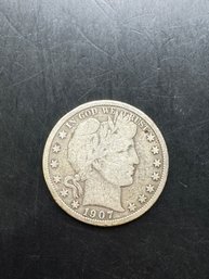 1907 Barber Silver Half Dollar