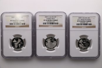 2009 S Silver Quarter NGC Proof 70 Virgin Island Puerto Rico And Guam