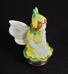 Vintage Porcelain And Enamel Patch Box 'tooth Fairy'