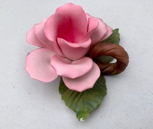 Capodimonte Vintage Made In Italy Pink Rose