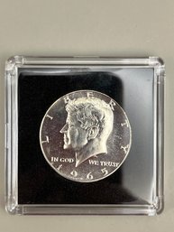 1965 Uncirculated 40 Silver Kennedy Half Dollar In Plastic Case