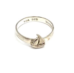 Vintage Sterling Silver Sailboat Ring, Size 7