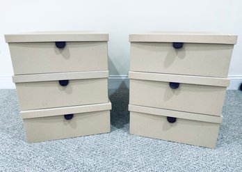 Six David Neto Canvas Storage Boxes