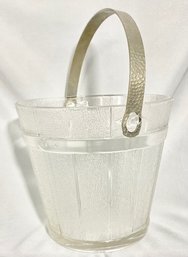 Vintage Anchor Hocking Glass---- Bucket Ice Bucket W/ Metal Handle