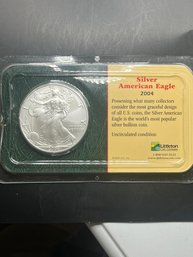 2004 Uncirculated Silver American Eagle Dollar In Littleton Case