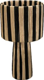 Striped Raffia Table Lamp