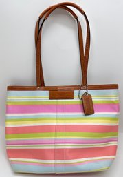 Coach Hampton Pastel Canvas Handbag Tote Bag F13552