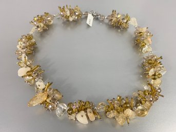 Spectacular Crystal And Quartz Spike Necklace With Tag - Probably Vendome