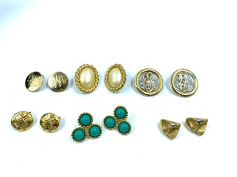 Grouping Of 6 Pairs Designer Signed Vintage Earrings