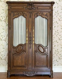 A Vintage French Provincial Fruitwood Cabinet - China, Linen, Bar, Or Even Wardrobe By Henredon