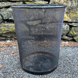 A Modern Metal Mesh Waste Basket