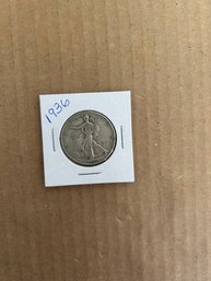 Beautiful 1936 Walking Liberty Silver Half Dollar