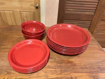 Mainstays Red Stoneware Dishes