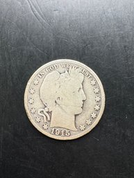 1915-D Barber Silver Half Dollar