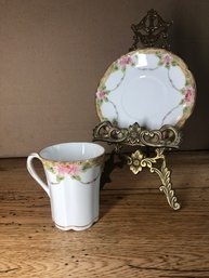 Nippon Hand Painted Teacup And Saucer