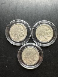 3 Buffalo Nickels 1916, 1917, 1919