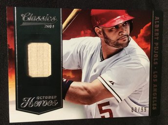 2014 Panini Classics October Heroes Albert Pujols Bat Relic Card 88/99 - K