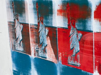 Andy Warhol Museum 1993 Lithograph Print Statue Of Liberty -  VERY LARGE 52 X 33