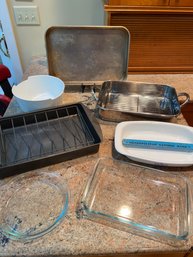 Roasting Pans Clear Pyrex Pie Pan And Blue Cornflower Corning Ware Lasagna Dish White Boda Nova Bowl