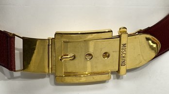 A REDWALL MOSCHINO Leather & Brass Belt Made In Italy